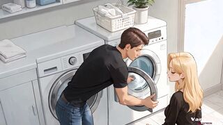 Stepmom Seduces Stepson in Laundry Room