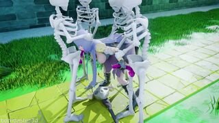 Witch from clash royale spawned her skeletons for rough sex.