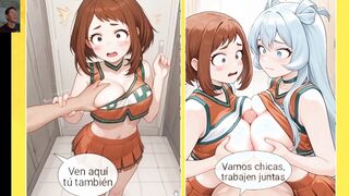 Ochako Uraraka and Nejire really like anal sex - Boku no hero xxx