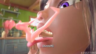 3DGSPOT - Tiny Trans Fucks With Giant Busty Trans! ITALIAN SUBTITLES! UNCENSORED SEX!