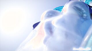 Honkai Acheron gets both of holes penetrated while covered in hot cum