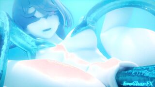 Honkai Acheron gets both of holes penetrated while covered in hot cum