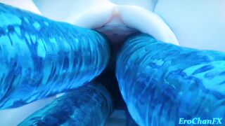 Honkai Acheron gets both of holes penetrated while covered in hot cum