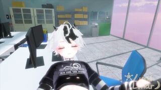 Horny office femboy just couldn't hold back...