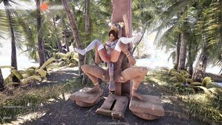 and again Lara couldn't resist and entered the cave, and the statue couldn't resist and entered Lara's cave