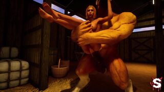 Sexy girl fucks a monster cock to end up cumming on her face in extreme wild life sex