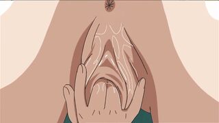 Girl Masturbates and Swallows Neighbor's Cock with Her Hairy Pussy