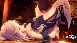 Raiden Shogun Ayaka Kokomi Ningguang Fischl Genshin Impact Compilation 3D Dragk Hentai