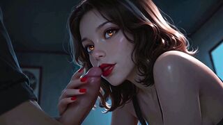 Hot Roommate Makes You Cum In Her Mouth While Watching A Movie - AI