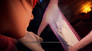 Panty Thief Caught by Step Sister - Footjob Domination - Facesitting - 3D Hentai Game