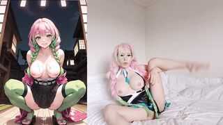 Recreando poses anime hentai uncensored de Mitsuri Demon Slayer con Nyauri1