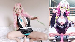 Recreando poses anime hentai uncensored de Mitsuri Demon Slayer con Nyauri1