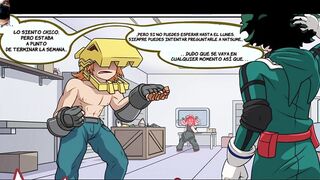 Hatsume masturbates Midoriya until he makes him finish - My Hero Academia Hentai