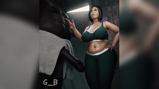 Gym Slut Fucked HARD By BBC In The Steam Room