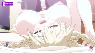 Blonde girl in black stockings gets fucked by her boyfriend | Hentai Uncensored 1080p