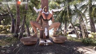 Lara Croft is a good girl because she takes the statue's fat dick in her ass. 3D Hentai Game. part 2