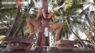 Lara Croft is a good girl because she takes the statue's fat dick in her ass. 3D Hentai Game. part 2