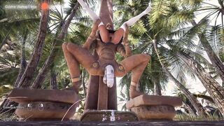 Lara Croft is a good girl because she takes the statue's fat dick in her ass. 3D Hentai Game. part 2