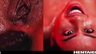 Ebony Girl Canela Skin All The Way Through - Hardcore Anal  DP & Pussy Creampie