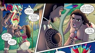 Moana sacrifices her sweet pussy to save the island from the penis god