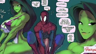 Spider-man gets fucked by milf Jennifer with huge tits