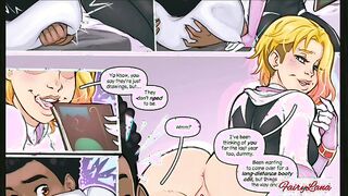 Spider-verse +18( Adult Gwen give a blow job like a pro to adult Miles)