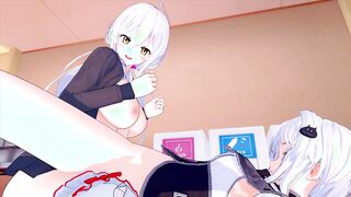 FUTA High School DxD Koneko Toujou X Symphogear Chris Yukine 3D HENTAI