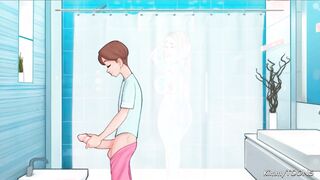 SexNote - Big Dick Stepbrother masterbated while his stepsister was taking a shower