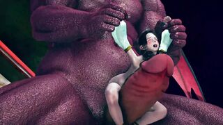 3d animation - huge monster fuck the arabian princess