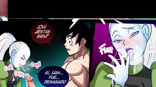 Vados shows Goku new training and ends up riding his HUGE COCK - Dbz Hentai