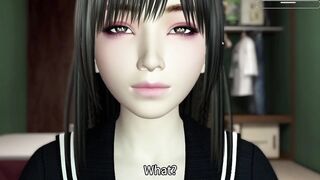 Japanese School Girl having threesome with bestfriend and stepbrother - Hentai Game Friends