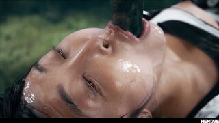 Asian Girl vs Hentai Monster Cock - Hardcore Creampie & Cum In Mouth