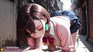 Momo Ayase - Anal Alley and a Little Extra Cash. Hentai 3d. AI generated porn