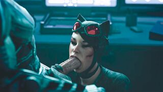 Catwoman Blows Batman in Batcave