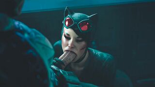Catwoman Blows Batman in Batcave
