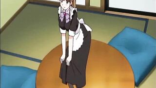 Masturbating anime maid in fantasy
