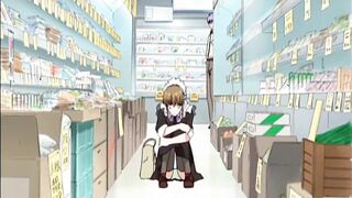 Masturbating anime maid in fantasy