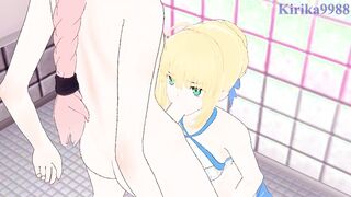 Saber and Astolfo have intense sex in the shower room. - Fate/Grand Order Hentai