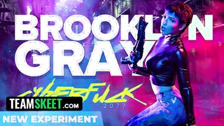 Cyberpunk Brooklyn Gray Cosplays a Futuristic Babe and Gets Creampied Hard