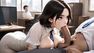 The secretary is provoked and receives an anal lesson from her boss / subtitled / ASMR