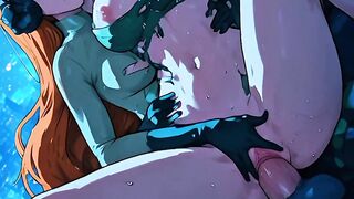 Kim possible and Shego Lesbian sex at the top of the building and inside a helicopter - generated by AI