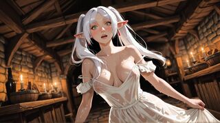 Frieren-Inspired Elf Mage Cosplay Gangbang - Medieval Tavern Creampie Overload Fantasy