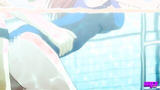 HENTAI PROS - Akitoshi Works Overtime To Knock Up His Stepsis Hitami And The Jealous Shinigami Mina