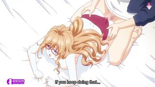 Busty glasses babe gets her doggystyle position with her lover | Anime Hentai 1080p