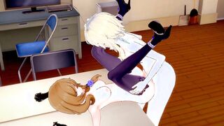 [Genshin Impact] Futanari Lumine fuck Lisa(3d hentai)