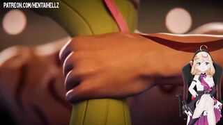 Hentai with big tits Mitsuri Kanroji from the anime Blade cleaving demons. She couldn't defeat the demon and decided to fuck him to death.