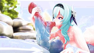 Bathysmal Vishap fucks Eula in a small spring - Genshin Impact