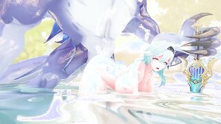 Bathysmal Vishap fucks Eula in a small spring - Genshin Impact