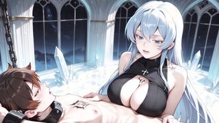 Esdeath dominates her slave and pegs him hard (sounds) | 3d hentai (ai generated)