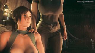 Tomb Raider Lara Gets The Biggest Futa Cock From The Camp - 3D Animation